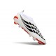 Bota adidas Predator Sin Cordones Elite FG Blanco Negro Rojo