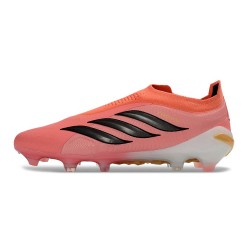 Bota adidas Predator Sin Cordones Elite FG Rosa Negro