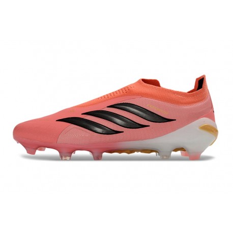 Bota adidas Predator Sin Cordones Elite FG Rosa Negro