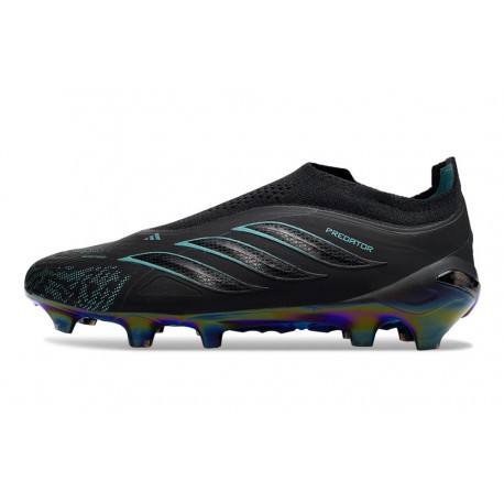 Bota adidas Predator Sin Cordones Elite FG Negro Azul