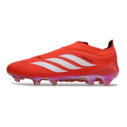Bota adidas Predator Sin Cordones Elite FG Rojo Blanco