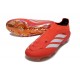 Bota adidas Predator Sin Cordones Elite FG Rojo Blanco