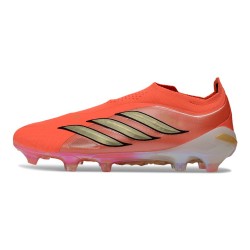 Bota adidas Predator Sin Cordones Elite FG Solar Turbo Cromo Termal Negro