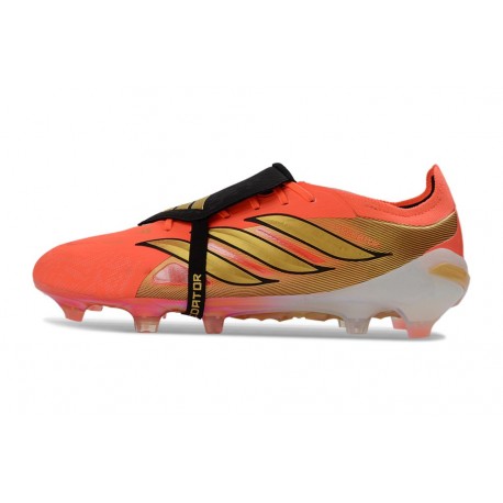 Bota adidas Predator 26 Elite Tongue FG Naranja Dorado Negro