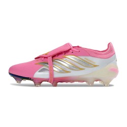 Zapatos adidas Predator 26 Elite Foldover Tongue FG Rosa Plateada Blanco