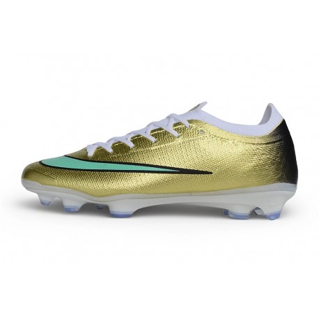 Zapatos de Fútbol Nike Mercurial Vapor XVII Elite FG Dorada Verde