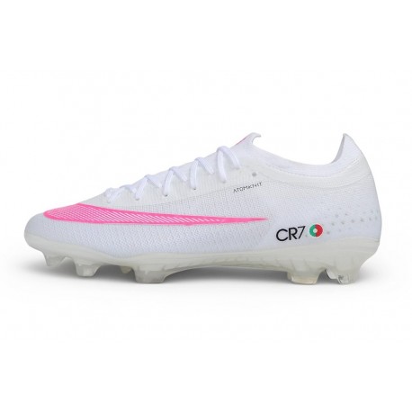 Zapatos de Fútbol Nike Mercurial Vapor XVII Elite FG CR7 Blanco Rosa