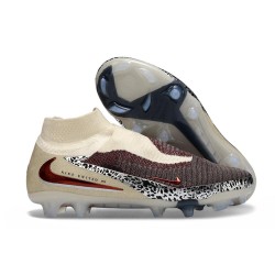 Botas Nike Phantom 6 DF Elite Fg Flechazo Burdeos Rojo Univ Fósil