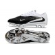 Tacón de Futbol Nike Phantom 6 L Elite FG Negro Blanco
