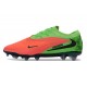 Tacón de Futbol Nike Phantom 6 L Elite FG Hot Punch Negro Verde Strike