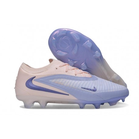 Tacón de Futbol Nike Phantom 6 L Elite FG Azul lavanda Rosa pálido 