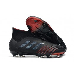 Tacón de Fútbol adidas Predator 19+ FG - Negro Rojo