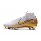 Bota de Fútbol Nike Mercurial Superfly VI 360 Elite FG Blanco Oro