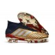 Tacón de Fútbol adidas Predator 19+ FG - Oro Plata Rojo