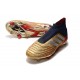Tacón de Fútbol adidas Predator 19+ FG - Oro Plata Rojo