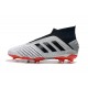 Tacón de Fútbol adidas Predator 19+ FG - Plata Negro Rojo