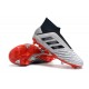 Tacón de Fútbol adidas Predator 19+ FG - Plata Negro Rojo