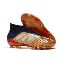 Botas de Fútbol adidas Predator 19.1 FG Hombre - Oro Plata Rojo