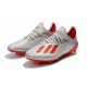 Adidas Botas de Futbol X 19.1 FG Plata Rojo