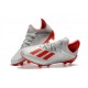 Adidas Botas de Futbol X 19.1 FG Plata Rojo