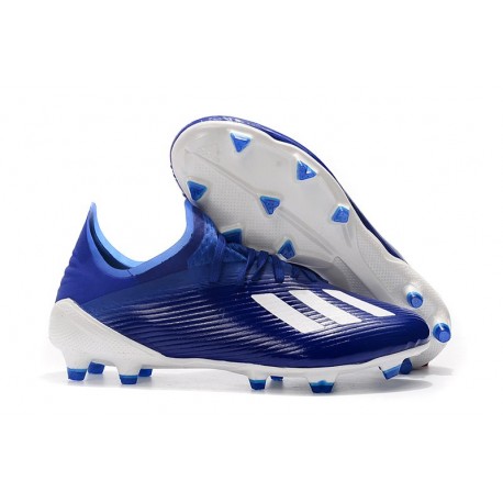 Adidas Botas de Futbol X 19.1 FG Azul Blanco