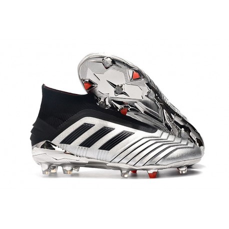 Tacón de Fútbol adidas Predator 19+ FG - Argento Negro