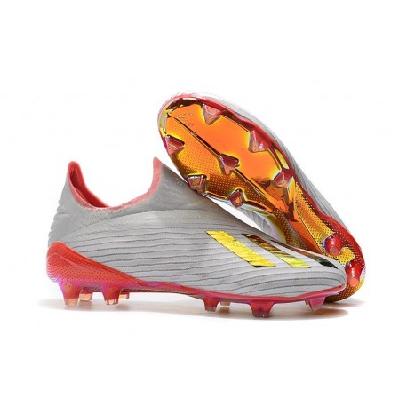 Zapatillas de Tacos Adidas X 19+ FG Plata Rojo