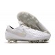 Tacos de Futbol Nike Tiempo Legend 8 Elite FG Blanco Platino Gris Lobo