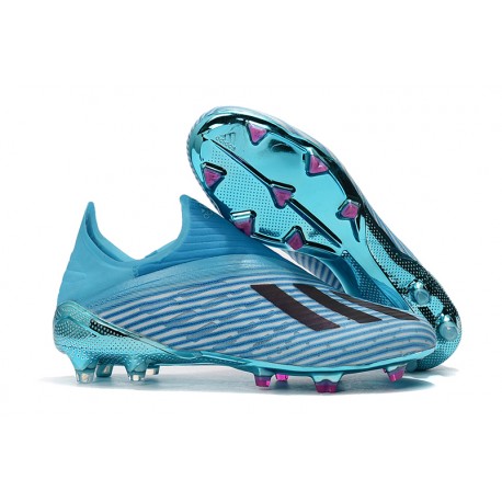 Zapatillas de Tacos Adidas X 19+ FG Cian Brillante Negro