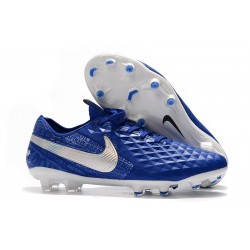 Tacos de Futbol Nike Tiempo Legend 8 Elite FG Azul Blanco