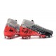 Neymar Nike Mercurial Superfly 7 Elite FG Cromado Negro Rojo Platino