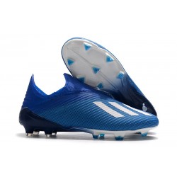 Zapatillas de Tacos Adidas X 19+ FG Azul Blanco