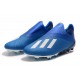Zapatillas de Tacos Adidas X 19+ FG Azul Blanco