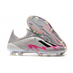 Zapatillas de Tacos Adidas X 19+ FG Plata Negro Rosa