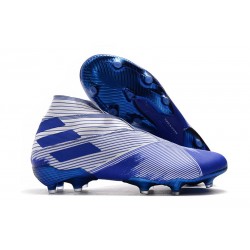 Zapatos de Fútbol adidas Nemeziz 19+ FG Blanco Azul