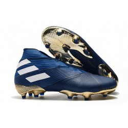 Zapatos de Fútbol adidas Nemeziz 19+ FG Azul Blanco