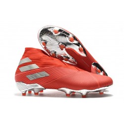 Zapatos de Fútbol adidas Nemeziz 19+ FG Rojo Plata