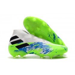 Zapatos de Fútbol adidas Nemeziz 19+ FG Blanco Verde Azul