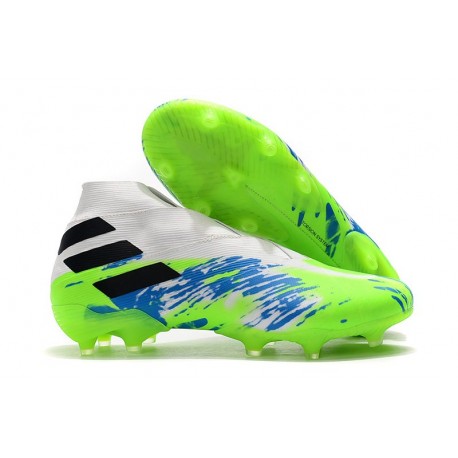 Zapatos de Fútbol adidas Nemeziz 19+ FG Blanco Verde Azul