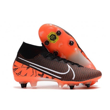 Nike Mercurial Superfly VII Elite SG-Pro AC Negro Blanco Hyper Crimson