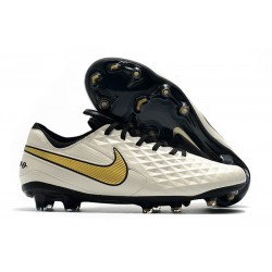 Tacos de Futbol Nike Tiempo Legend 8 Elite FG Blanco Oro Negro