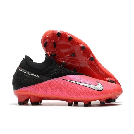 Bota Fútbol Nike Phantom VSN 2 Elite DF FG -Laser Crimson Plata Negro