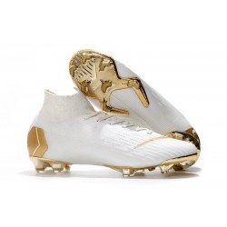 Zapatos de Fútbol Nike Mercurial Superfly VI Elite FG Blanco Oro