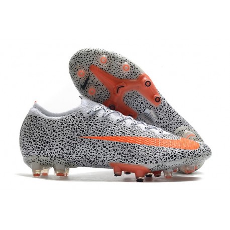 Botas Nike Mercurial Vapor 13 Elite AG CR7 Blanco Total Naranja Negro