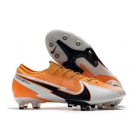 Botas Nike Mercurial Vapor 13 Elite AG CR7 Blanco Total Naranja Negro