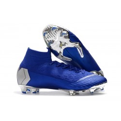 Zapatos de Fútbol Nike Mercurial Superfly VI Elite FG Azul Plata