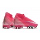 Bota Nike Mercurial Superfly VII Elite AG x Mbappé Rosa Blanco Negro