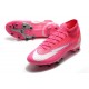 Bota Nike Mercurial Superfly VII Elite AG x Mbappé Rosa Blanco Negro