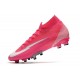 Bota Nike Mercurial Superfly VII Elite AG x Mbappé Rosa Blanco Negro