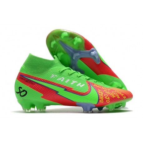 Nike Nuevo Mercurial Superfly 7 Elite DF FG Faith Verde Rojo